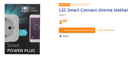 Adviseur Verdragen gids LSC Smart Connect slimme stekker Geaard voor €6,49
