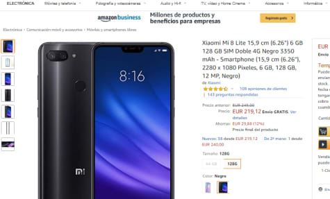 xiaomi mi 8 lite precio amazon