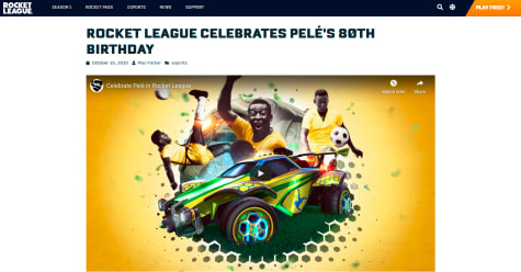 Rocket League Celebrates Pelé's 80th Birthday