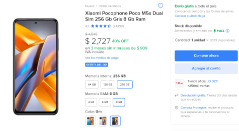 Xiaomi Pocophone Poco M5s Dual Sim 256 Gb Gris 8 Gb Ram