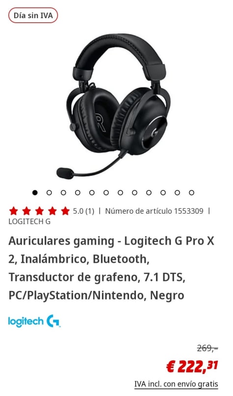 Logitech G PRO X Auriculares Gaming 7.1 Negros