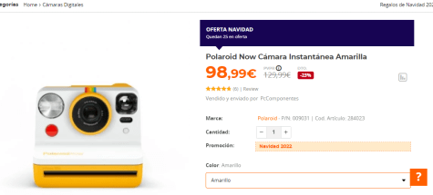 Polaroid Now Gen 2 Blue / Cámara Instantánea con Ofertas en Carrefour