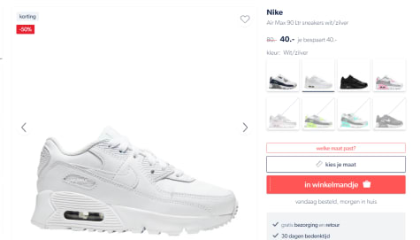 Nike Air Max 90 Essential 325213-053 Wit-37.5 maat 37.5 -  Tassenshoponline.nl