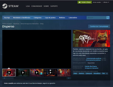 Jogo: Stray na Steam