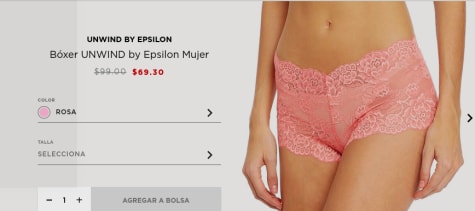 Bóxer UNWIND Epsilon para Mujer por $ en El Palacio de Hierro