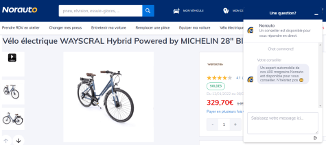 Vélo électrique WAYSCRAL Hybrid Powered by MICHELIN 28" Bleu pour 329,70€  chez Norauto