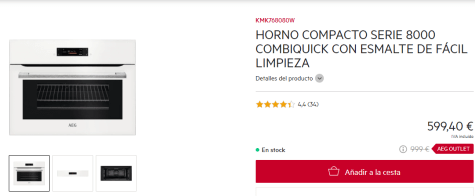 Horno Compacto AEG a 499,50€