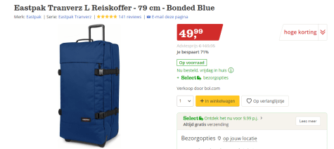 Eastpak Tranverz L Trolley Noisy TSA €49,99