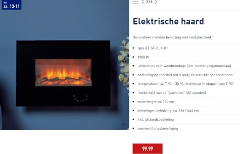 Elektrische haard voor bij de Aldi