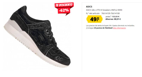 ASICS GEL-LYTE III por 49.99€ en Deporte-Outlet