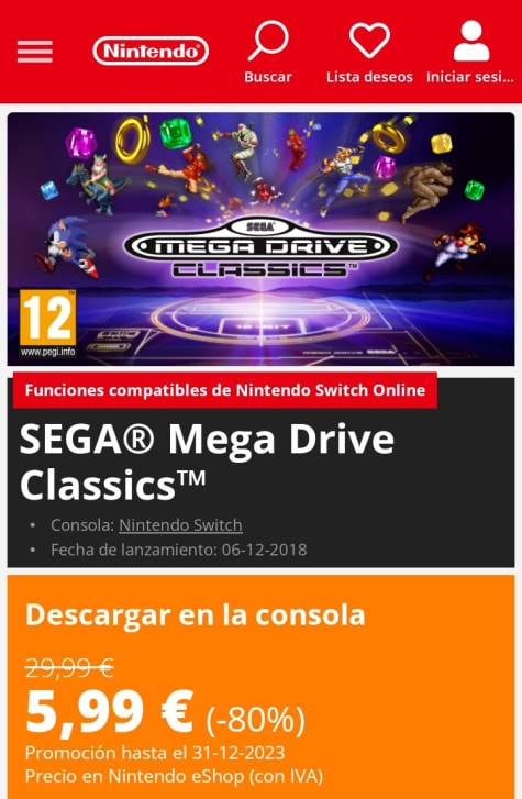 SEGA® Mega Drive Classics™, Juegos de Nintendo Switch, Juegos