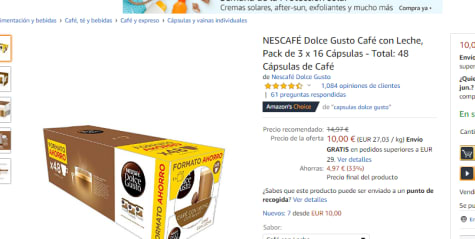 ▷ Chollo Pack 48 cápsulas Nescafé Dolce Gusto Nesquik por sólo 10