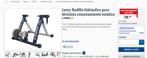 Leroc Rodillo hidráulico para bicicleta entrenamiento por 80€