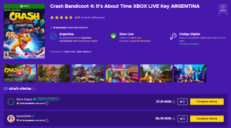 Crash Bandicoot 4 Its About Time PS4, Juegos Digitales Argentina
