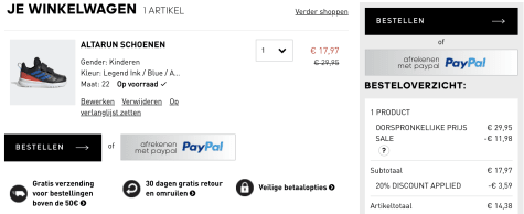 Adidas Kortingscode: 20% extra korting op de Adidas Outlet Aanbiedingen