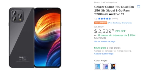 Celular Cubot P80 Dual Sim 256 Gb 8 Gb 5200mah Android 13