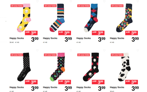 Diverse Happy socks €3.99