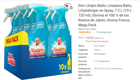 DON LIMPIO Elimina Hasta El 100 % De Los Restos De Jabón Y Está