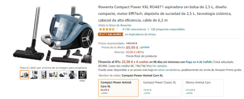 Rowenta Compact Power XXL RO4871 aspiradora sin bolsa, diseño