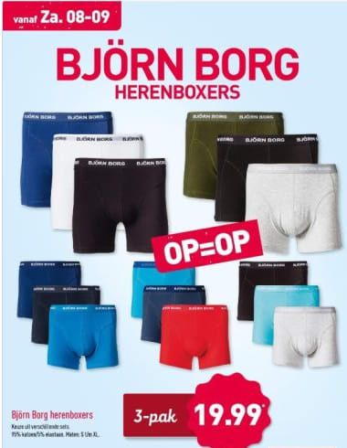 Bedrijfsomschrijving Gedragen Vlekkeloos Björn Borg heren boxers 3 pak voor €19,99