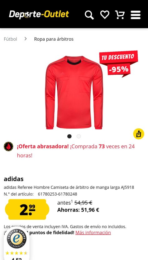 Camiseta manga larga árbitro adidas