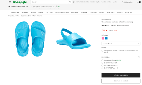 Boomerang chanclas infantiles 1,95€