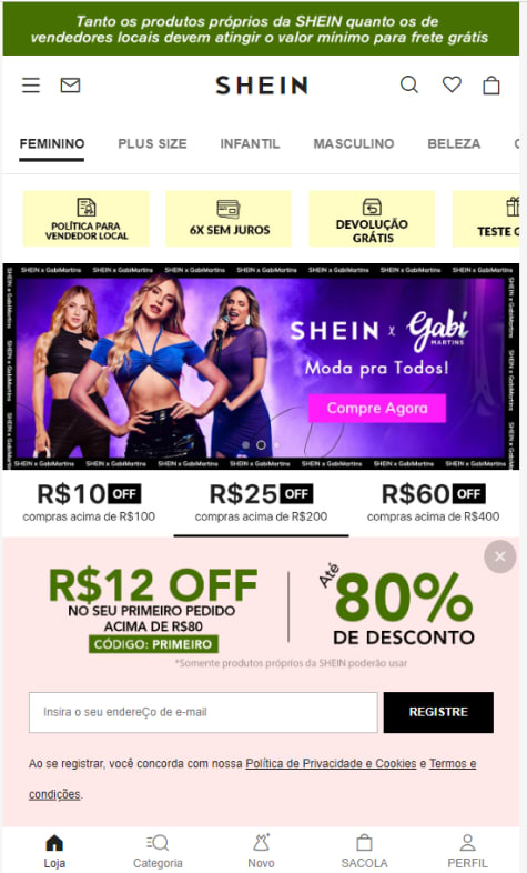 FÃS SHEIN BRASIL - CUPONS, OFERTAS, DICAS, COMPRAS, RECEBIDOS