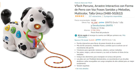 Juguete de arrastre Perro Interactivo Perro-Perruno VTech Baby · VTech · El  Corte Inglés