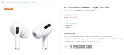 Apple AirPods Pro Wit voor €219,52