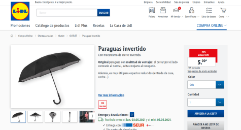 Paraguas invertido por 5€ Lidl