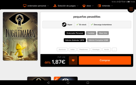 Comprar Little Nightmares 1+2 (Código de descarga) Switch Estándar, Código  Descarga