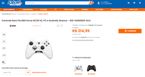 Controle Sem Fio MSI Force GC30 V2