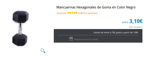 Juego Mancuernas Hexagonales de Goma en Color Negro - Tienda Fisaude