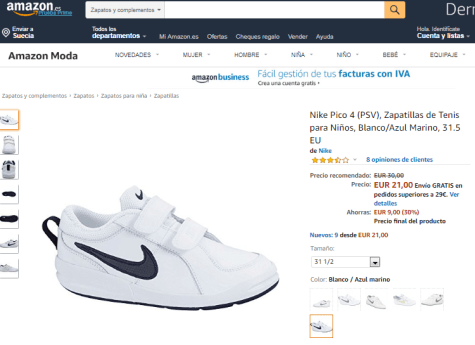 amazon nike niños