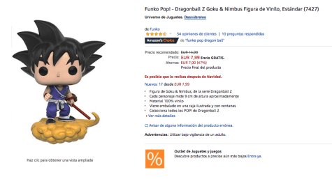 Figura Funko Pop Goku y nube voladora por , € en Amazon nube voladora funko Figura Funko Pop Goku y nube voladora por , € en Amazon