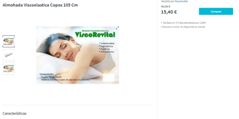 Almohada Viscoelastica Copos 150 Cm con Ofertas en Carrefour