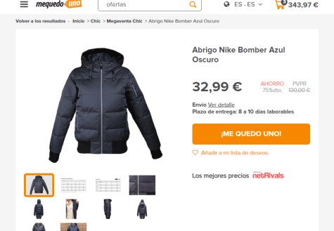 abrigo nike precio