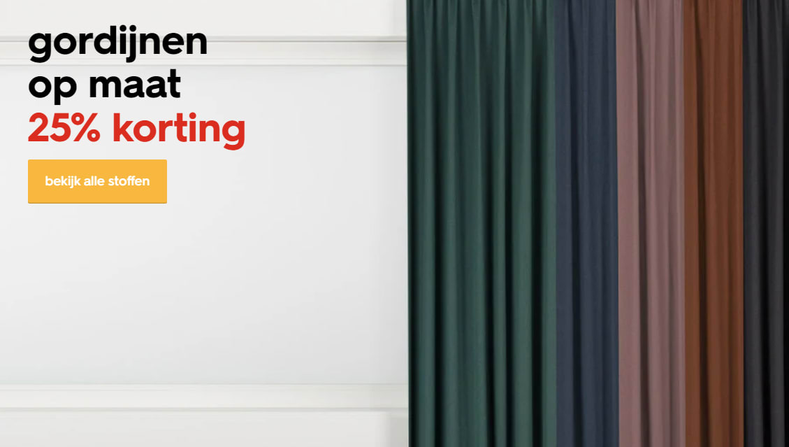 25% Korting op gordijnen op maat met bij HEMA Aanbiedingen