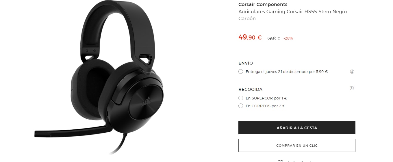 Auriculares Corsair HS55 por 49,99€.  Chollos, descuentos y grandes  ofertas en CholloBlog