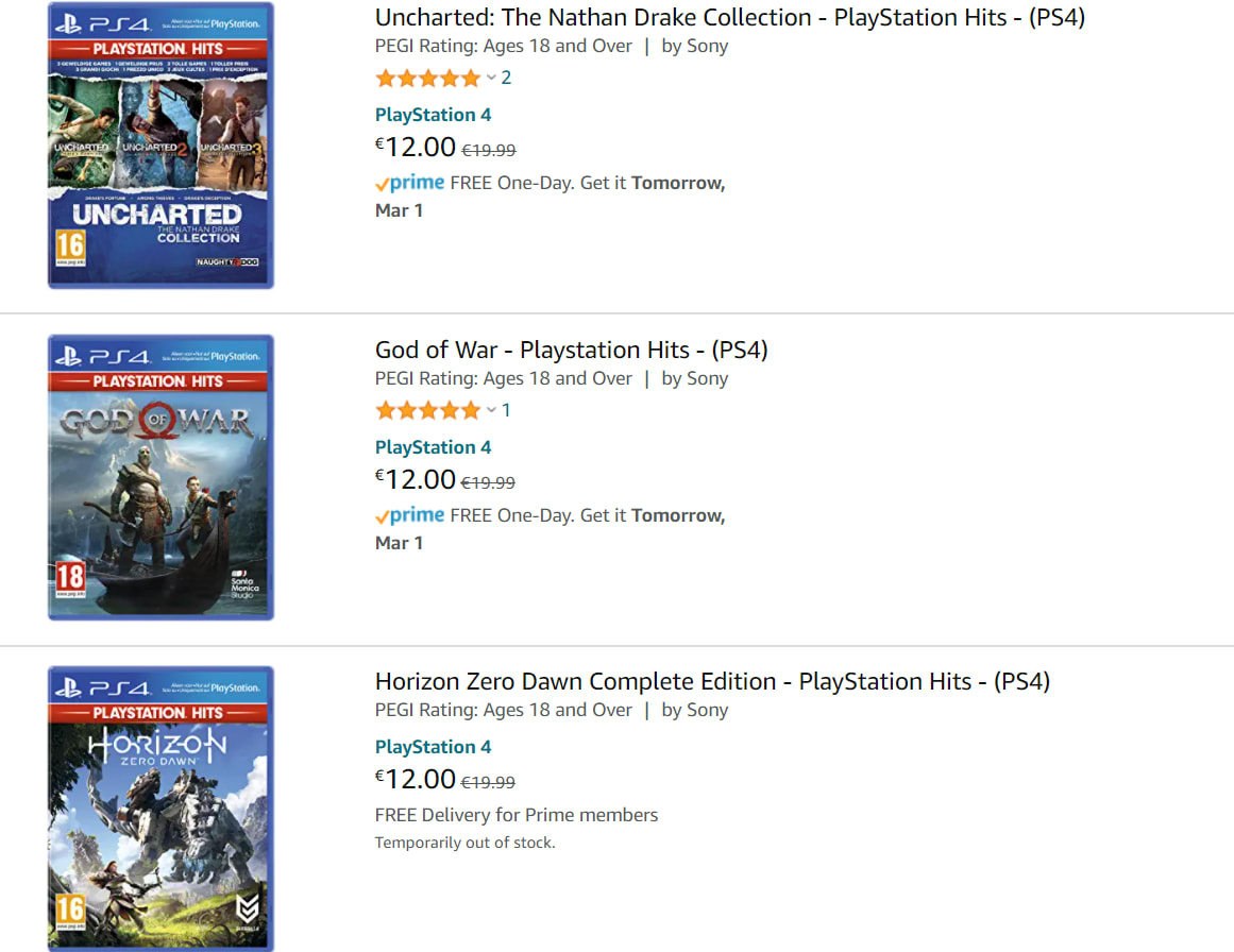 Diverse Playstation Hits Games voor €12 Aanbiedingen Enlarged image