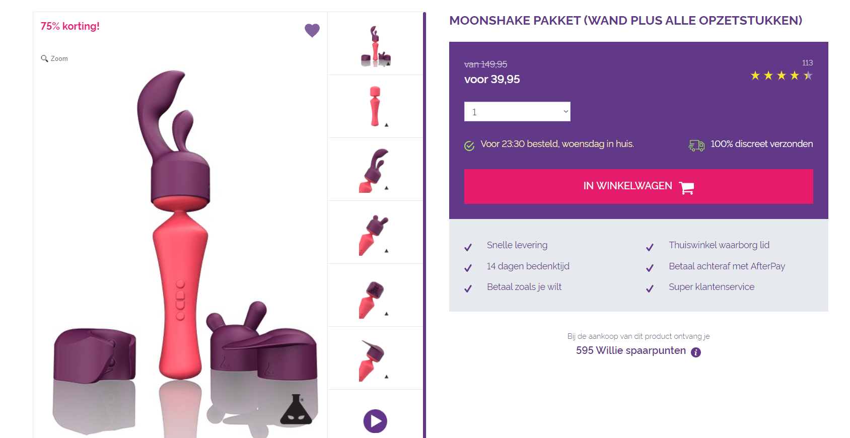 Pleasurelab Moonshake™ wand vibrator Inclusief opzetstukken voor €39,95 Aanbiedingen Enlarged image