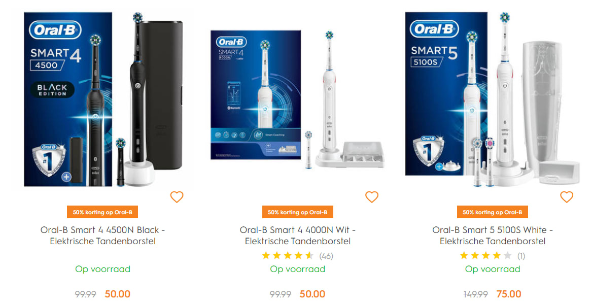 50% Korting op alle elektrische tandenborstels van Oral-B Aanbiedingen Enlarged image