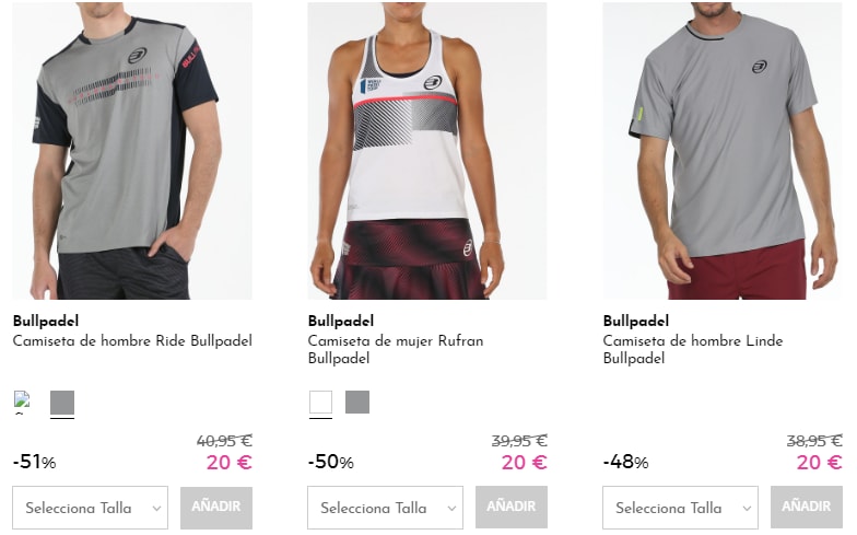 Camiseta para hombre Bullpadel Mitad