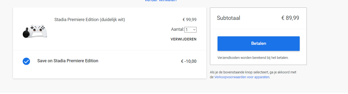 Stadia Premiere Edition + Chromecast Ultra voor €89,99 Aanbiedingen Enlarged image