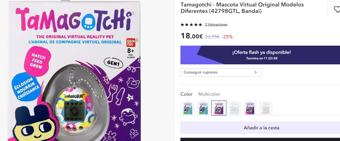 Tamagotchi original Mascota virtual BANDAI · BANDAI · El Corte Inglés