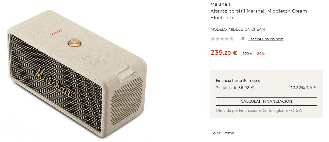 Altavoz Bluetooth Marshall MIDDLETON 