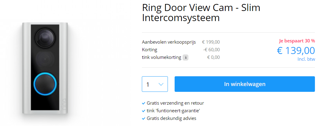 Ring Door View Cam voor €139 Aanbiedingen Enlarged image
