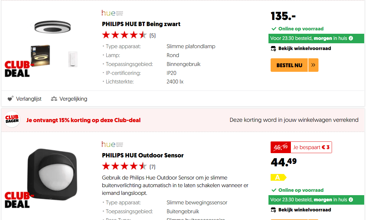 15% Korting op Philips Hue Producten Aanbiedingen Enlarged image