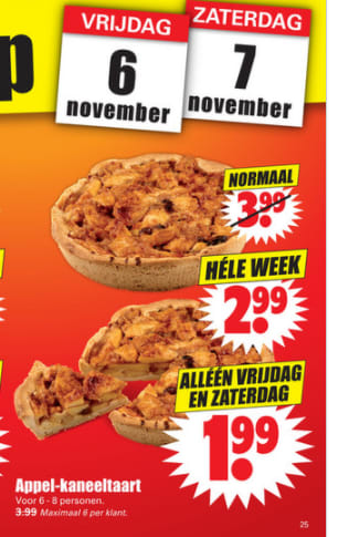 Appel-kaneeltaart voor €1,99 Aanbiedingen Enlarged image