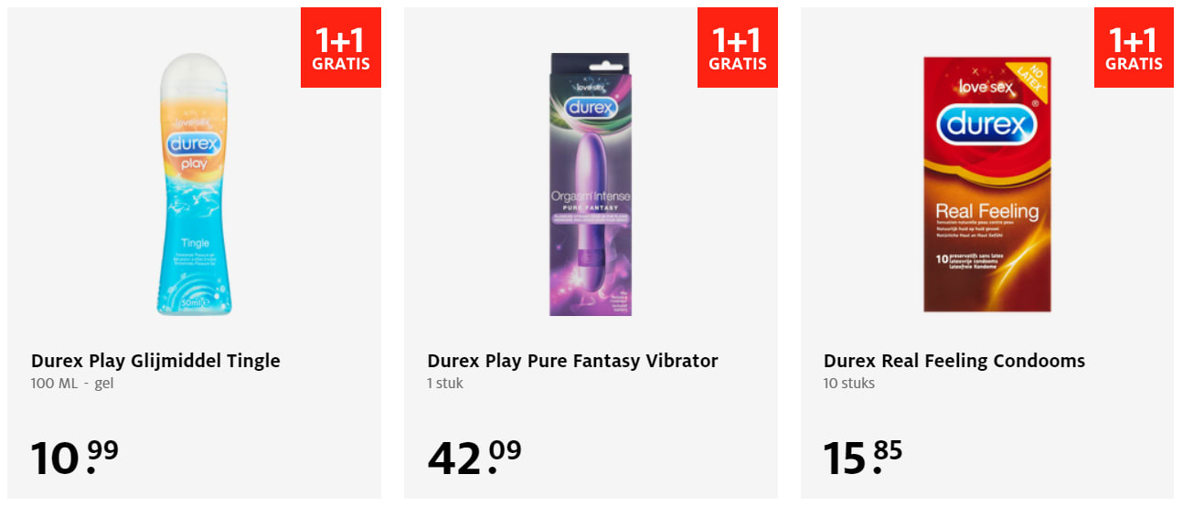 1 +1 Gratis op alle artikelen van Durex bij Etos Aanbiedingen Enlarged image